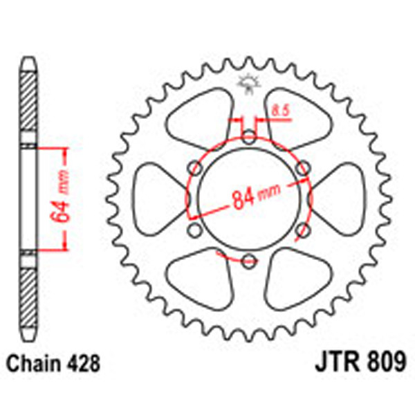JT JT Rear Sprockets R/W 809-47T SUZ